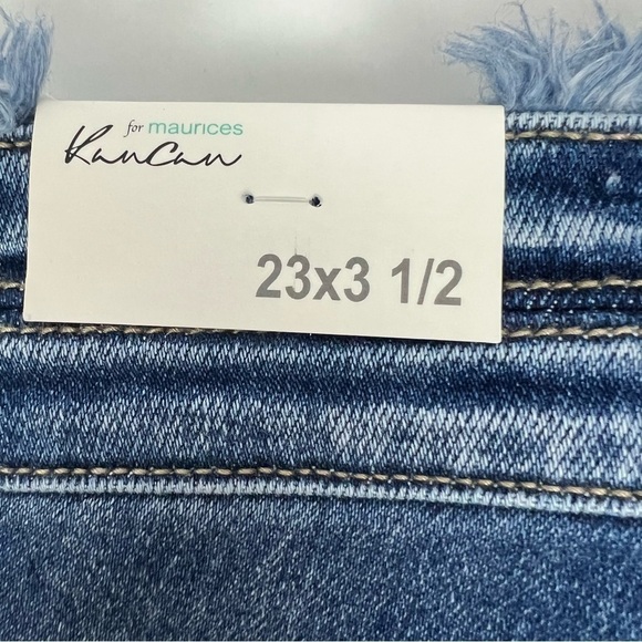 NWT KanCan Women’s High-Rise Blue Jean Shorts Sz 23 (0) Frayed Hems & Waist - Picture 5 of 11